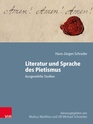 cover image of Literatur und Sprache des Pietismus